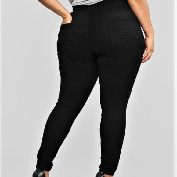 Plus Size High Rise Black Denim Jeans - Picture 5 of 8